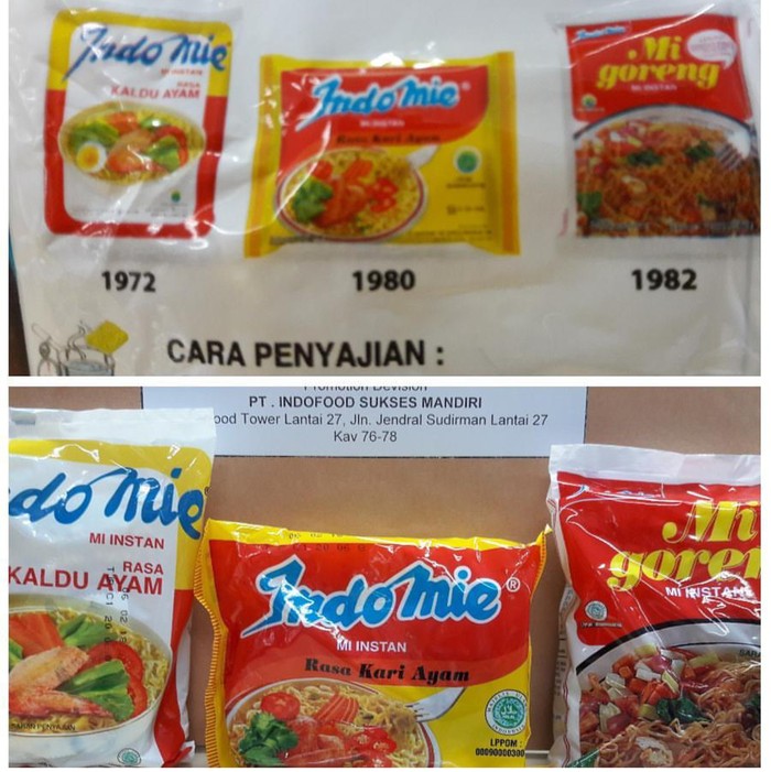 Ini Tampilan Kemasan Indomie dari Tahun 1972 hingga Sekarang