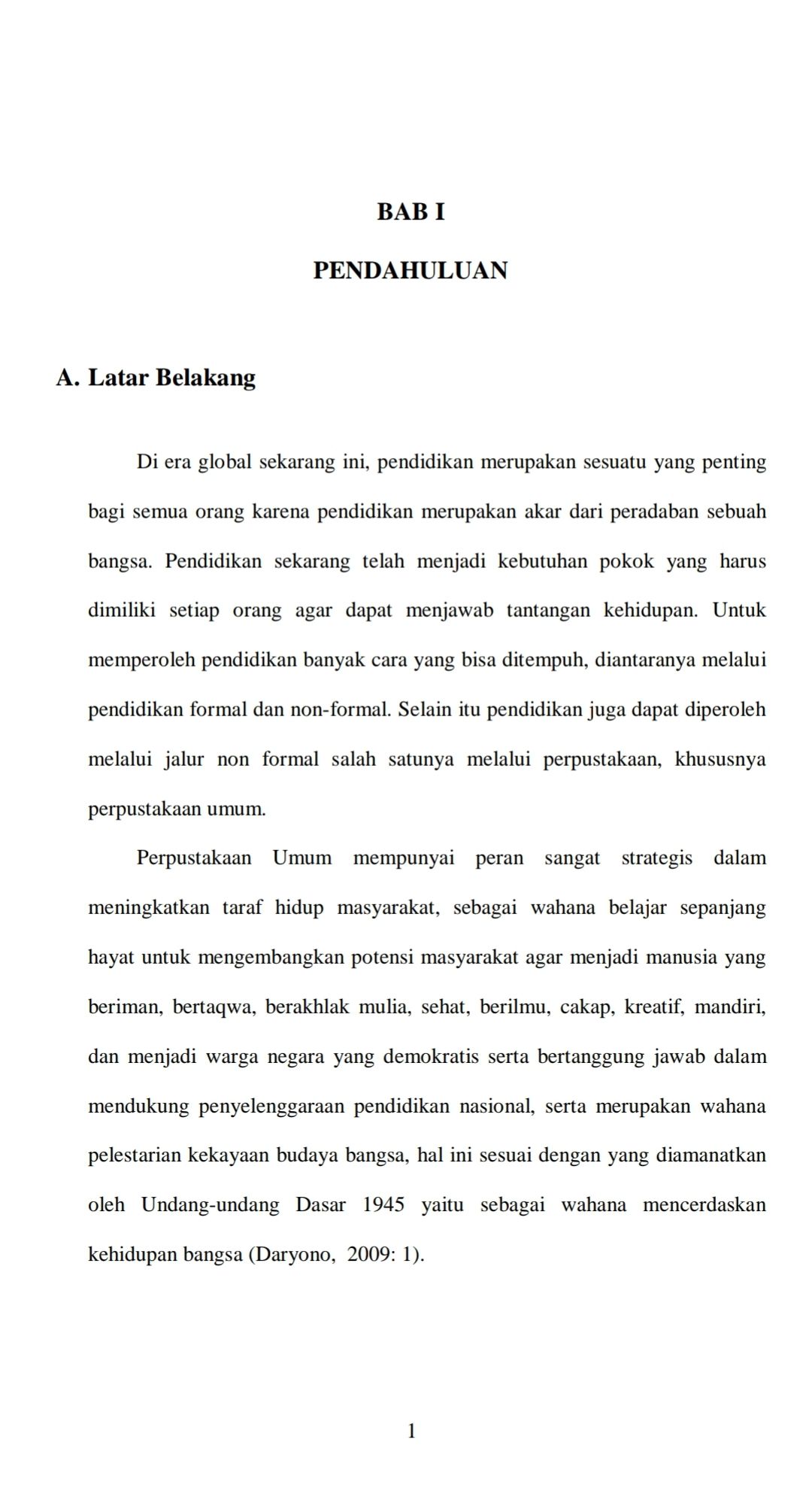 contoh pendahuluan pada essay