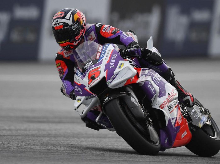 Ducati Pramac Racings French rider Johann Zarco rides during the third free practice session of the MotoGP Austrian Grand Prix at the Redbull Ring racetrack in Spielberg on August 20, 2022. (Photo by VLADIMIR SIMICEK / AFP) (Photo by VLADIMIR SIMICEK/AFP via Getty Images)