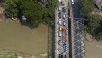 Penampakan dari Udara Progres Normalisasi Kali Bekasi