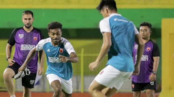 PSM Makassar latihan jelang melawan Arema FC di Liga 1.