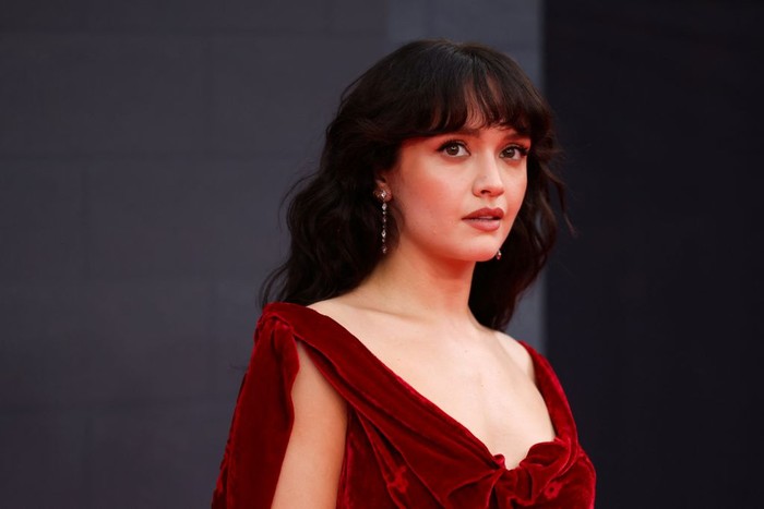 English actress Olivia Cooke poses on the red carpet upon arrival to attend the HBO original drama series 