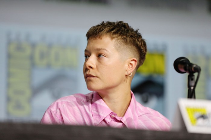 1410528726 SAN DIEGO, CALIFORNIA - JULY 23: Emma DArcy speaks onstage during HBO's