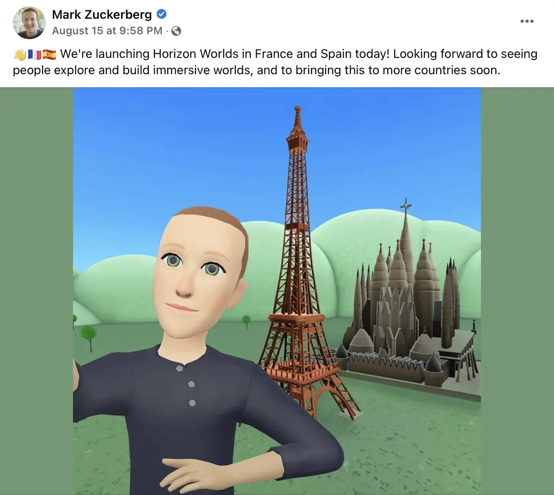 Avatar diri sendiri yang diunggah Mark Zuckerberg di Facebook.