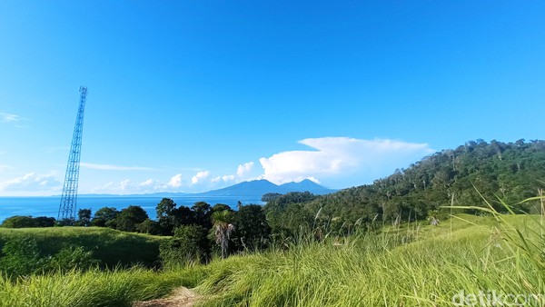 Begitu sampai di atas bukit, traveler akan dibuat kagum dengan pemandangannya. Pantai Paal terhampar luas di depan horison. (bonauli/detikcom) Begitu sampai di atas bukit, traveler akan dibuat kagum dengan pemandangannya. Pantai Paal terhampar luas di depan horison. (bonauli/detikcom)