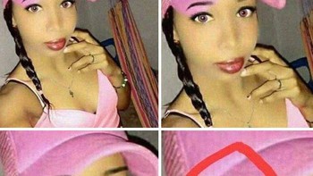 Alisnya nyangkut di topi. Foto: Boredpanda