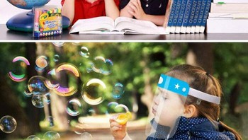 Bisa meniup balok menggunakan face shield. Foto: Boredpanda