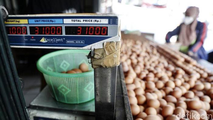 Harga telur di pasaran kian meroket. Kini harga telur ayam tembus Rp 31.000/kilogram.