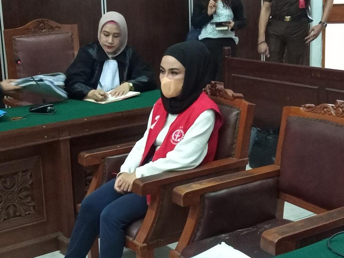 Medina Zein menjalani sidang di Pengadilan Negeri Jakarta Selatan.