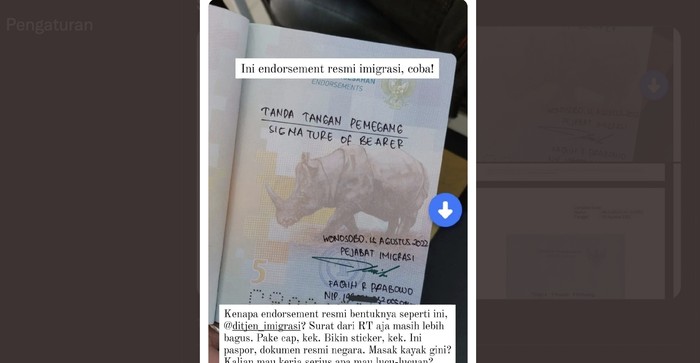 Pengesahan tanda tangan paspor tulis tangan