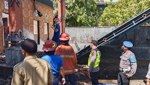 Rumah milik I Ketut Suli yang terbakar di Desa Tianyar Tengah, Kecamatan Kubu, Kabupaten Karangasem, Bali, Senin (22/8/2022).