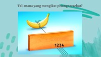 Sekarang giliran menebak tali yang mengikat pisang tersebut?