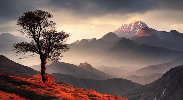 Foto Pemandangan AI