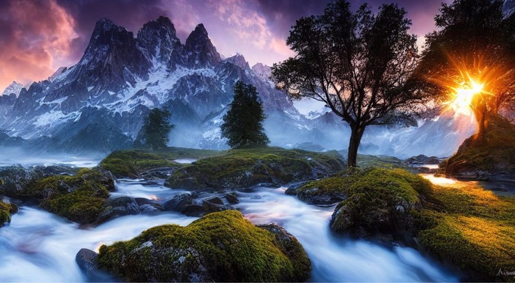 Foto Pemandangan AI