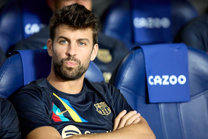 SAN SEBASTIAN, SPAIN - AUGUST 21: Gerard Pique of FC Barcelona looks on before the LaLiga Santander match between Real Sociedad and FC Barcelona at Reale Arena on August 21, 2022 in San Sebastian, Spain. (Photo by Ion Alcoba/Quality Sport Images/Getty Images)