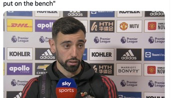 Meme Bruno Fernandes bilang bahwa MU lebih punya kesempatan menang kalau Maguire di bangku cadangan. Foto: Twitter