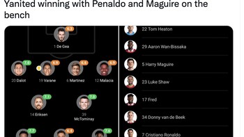 Tak hanya Maguire, Ronaldo semalam juag berujung di bangku cadangan. Apa MU memang lebih baik jika keduanya tak jadi pemain inti? Foto: Twitter