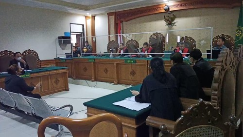 Pembacaan amar putusan oleh majelis hakim Pengadilan Tipikor Denpasar dalam perkara suap pengurusan DID tahun anggaran 2018, Selasa (23/8/2022).