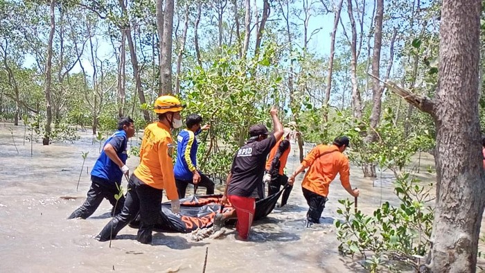 Proses evakuasi mayat di hutan bakau (Dok. Basarnas)