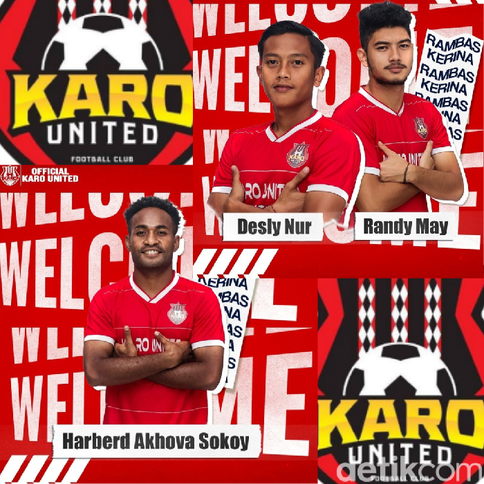 Tiga pemain anyar yang didatangkan Karo United.