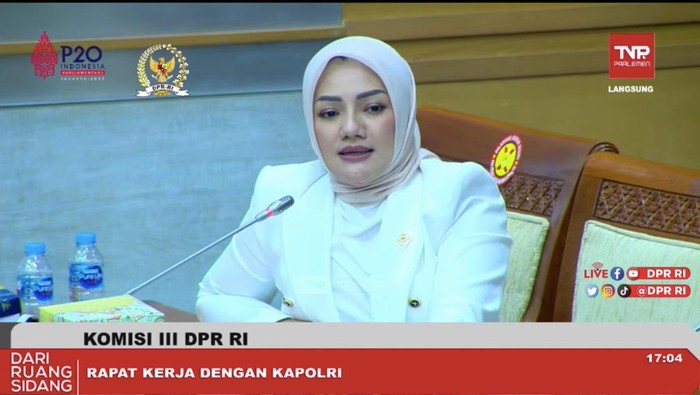 Adde Rosi Golkar (Screenshot YouTube DPR RI).