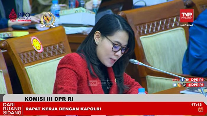 Anggota Komisi III DPR Siti Nurizka Puteri Jaya (Dok. Channel Youtube DPR)