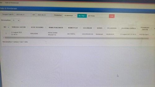 Beredar data mobil Gusti Mirah diduga sudah keluar Bali melalui Pelabuhan Gilimanuk, Jembrana, Bali, Rabu (24/8/2022).