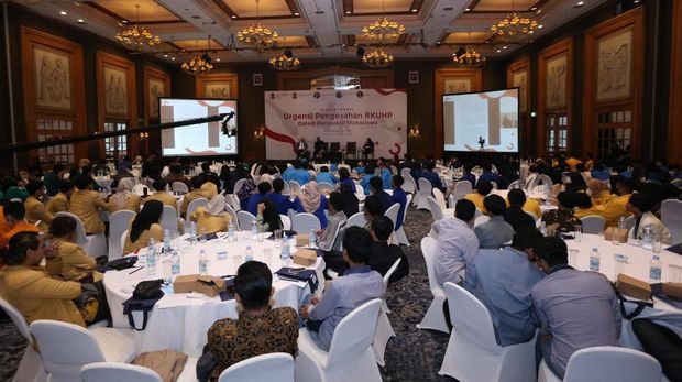 Forum Group Discussion (FGD) RKUHP di Hotel Aryaduta, Menteng, Jakarta Pusat, Rabu (24/8/2022).