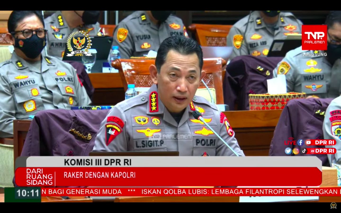 Kapolri Jenderal Listyo Sigit Prabowo saat rapat dengar pendapat dengan Komisi III DPR terkait kasus Ferdy Sambo