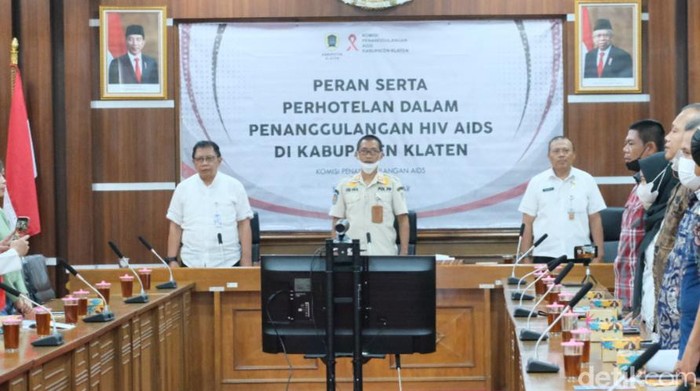 Pengelola hotel di Klaten dikumpulkan Pemkab Klaten terkait sosialisasi pencegahan kasus HIV, Rabu (24/8/2022).