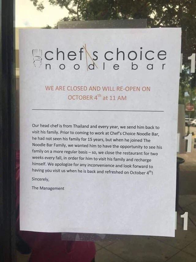 Chefnya Pulang Kampung, Restoran Ini Selalu Tutup 2 Minggu Setiap Tahun.