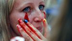 Aksi Perempuan Menangis Darah Peringati Hari Kemerdekaan Ukraina