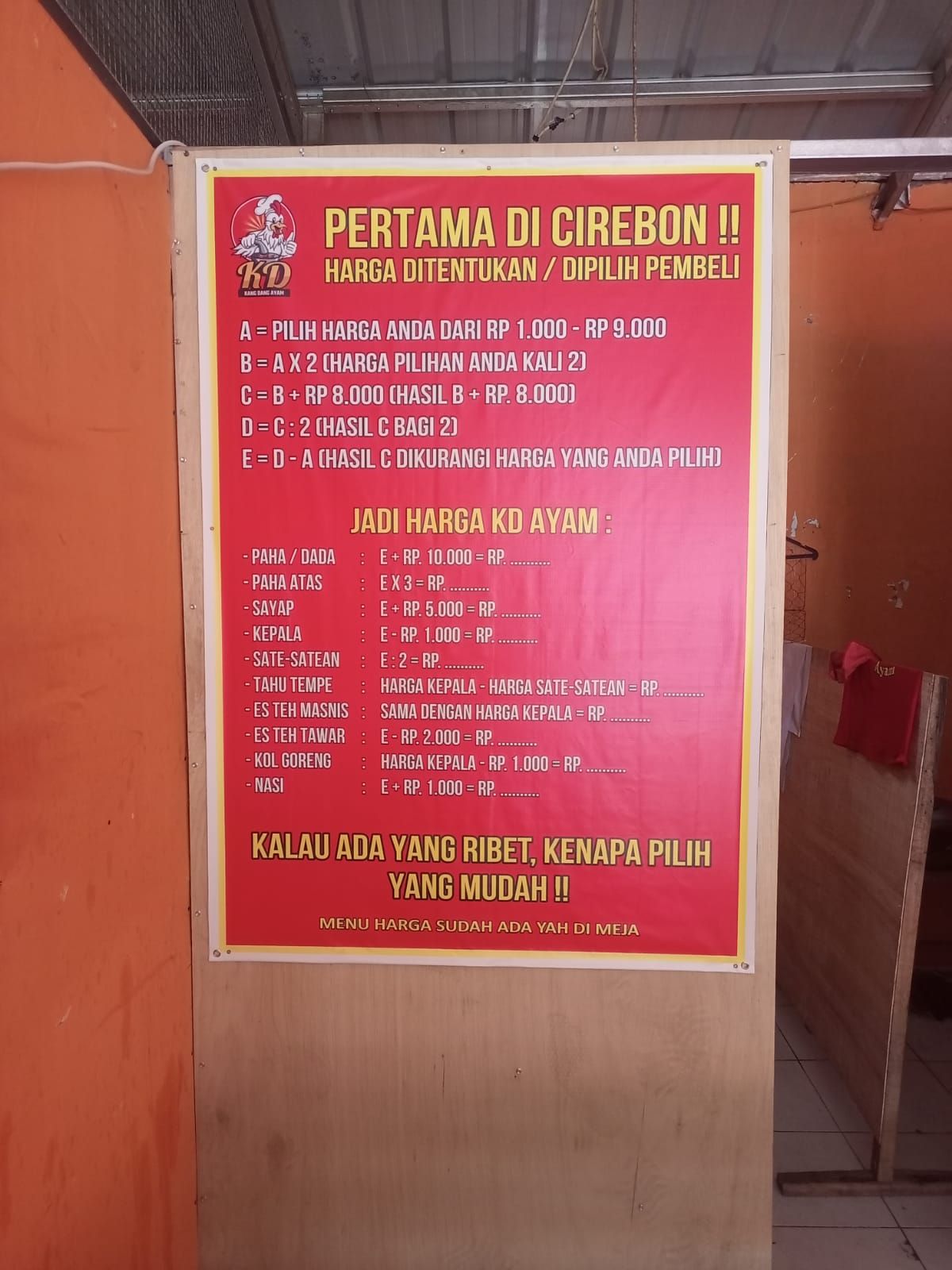 Harga pakai rumus matematika
