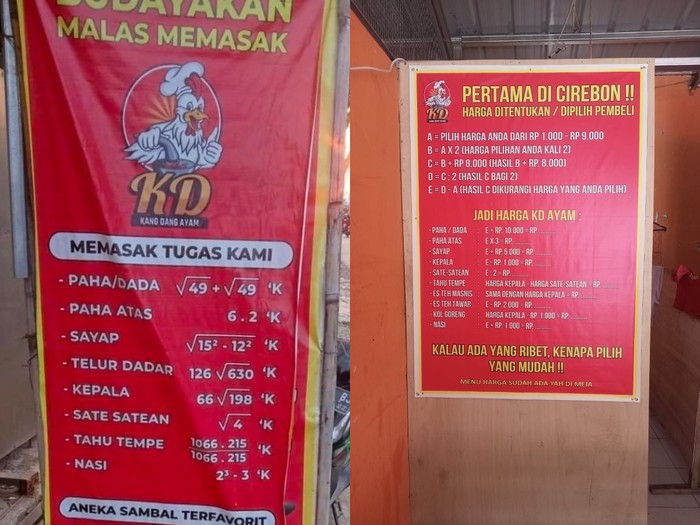 Harga pakai rumus matematika
