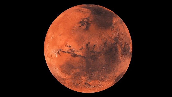 Mars the red planet black background