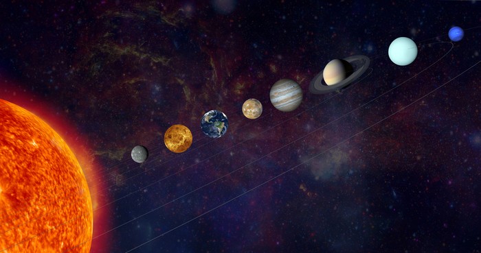 Solar System. Real textures for planets get from http://www.nasa.gov/