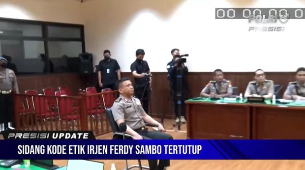 Irjen Ferdy Sambo jalani sidang etik (Screenshot YouTube TV Polri)