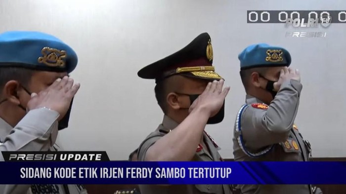 Irjen Ferdy Sambo jalani sidang etik (Screenshot YouTube TV Polri)