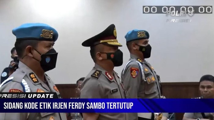 Irjen Ferdy Sambo jalani sidang etik (Screenshot YouTube TV Polri)