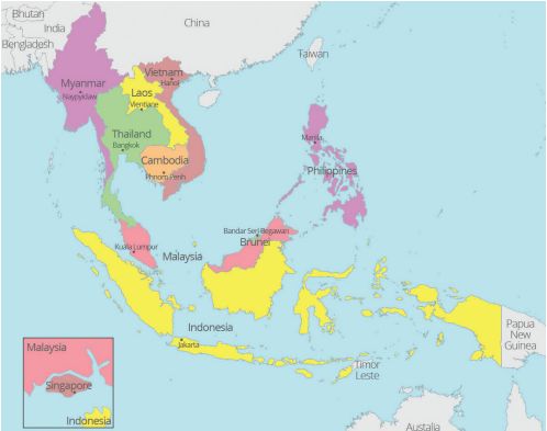 Peta ASEAN Lengkap dengan Letak Geografis dan Astronomis