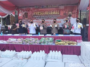 236 Kg Sabu hingga 11 Ribu Ekstasi Hasil Ungkap di Jatim Dimusnahkan