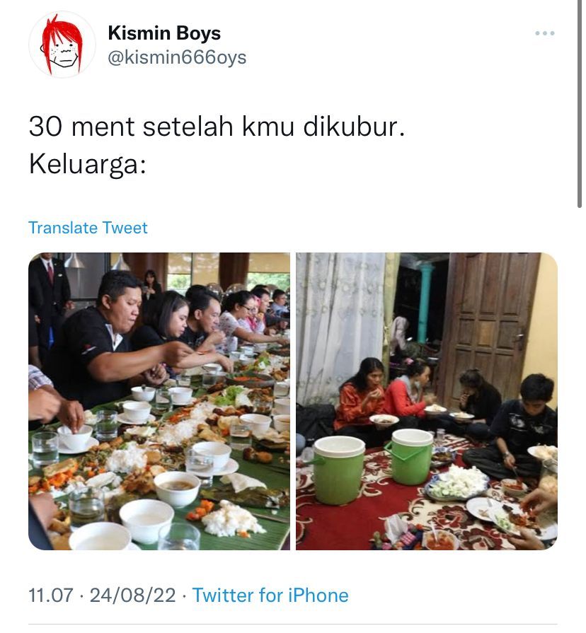 Tradisi Makan-makan Usai Pemakaman Ini Bikin Netizen Ngakak Sekaligus Sedih
