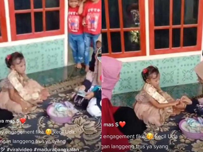 Beredar video viral di media sosial, bocah usia 4 tahun menggelar acara tunangan. Beredar video viral di media sosial, bocah usia 4 tahun menggelar acara tunangan.