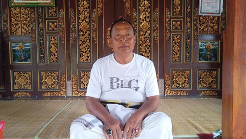 Ida Pedanda Gede Made Bajing saat ditemui di Griya Gunung, Jalan Raya Pesagi, Karangasem.