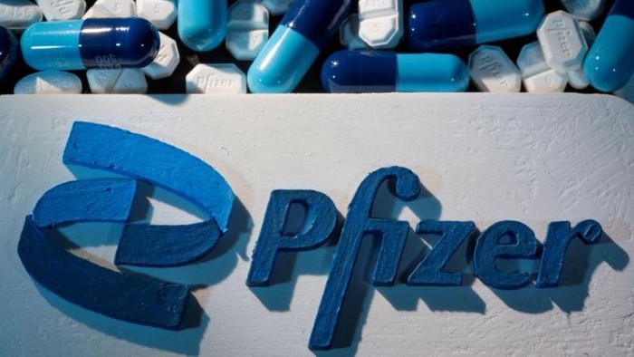 Ilustrasi logo Pfizer (REUTERS/Dado Ruvic)