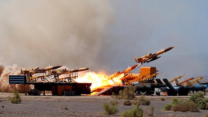 In this photo released by the Iranian Army on Thursday, Aug. 25, 2022, a drone is launched in a military drone drill in Iran. (Iranian Army via AP)