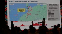 Adapuan nomor lari marathon yang akan digelar 5 km, 10 km, 21 km dan 42 km.