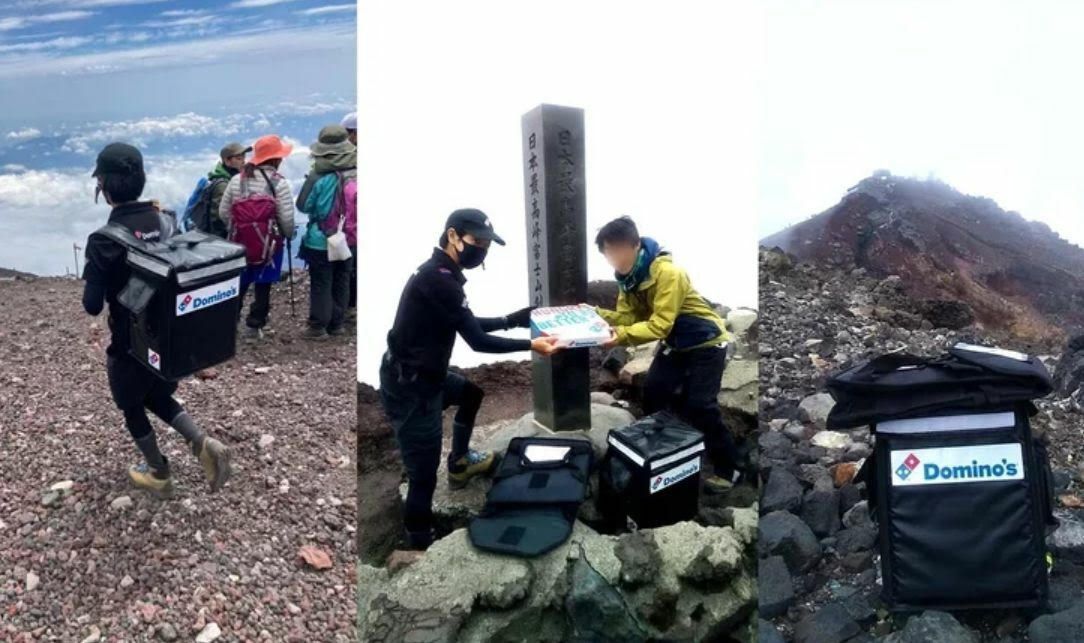 Crazy!  This climber orders pizza on top of the mountain, the delivery fee is 4.3 million IDR!