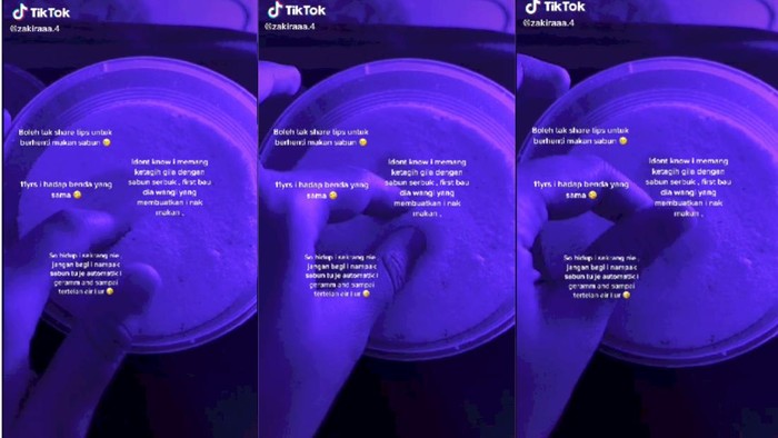Tangkapan layar: TikTok @zakiraaa.4 - Diduga Pica Disorder kecanduan makan detergen Tangkapan layar: TikTok @zakiraaa.4 - Diduga Pica Disorder kecanduan makan detergen