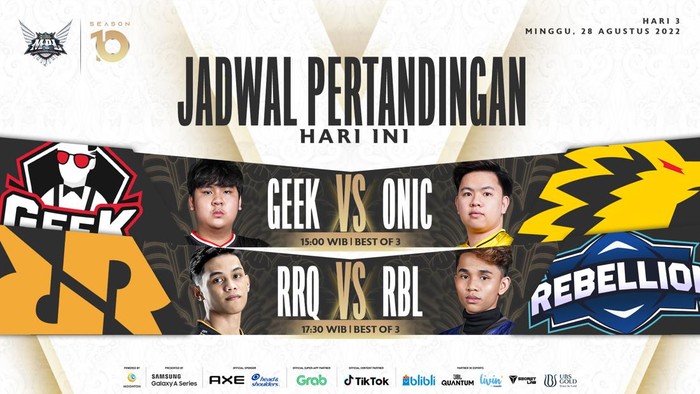 Jadwal MPL ID S10 Hari Ini: RRQ Hoshi vs Rebellion Zion